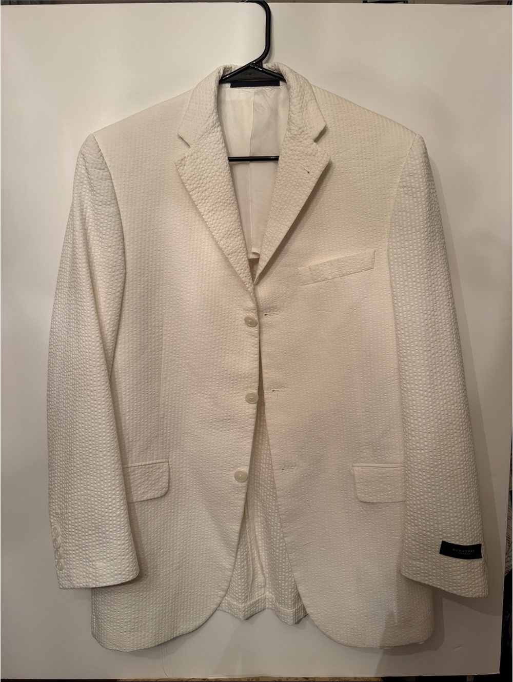 Men's Burberry London T Model Bond St white Textured Blazer